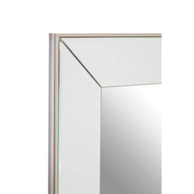 Silver-framed mack wall mirror with beveled edges and sleek modern design perfect for any wall mirror setup