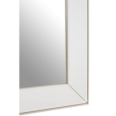 Silver-framed rectangular mack wall mirror with sleek modern design perfect as a stylish wall mirror for any room