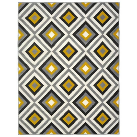 Maestro Geometric Yellow Rug | 3658 GB12 - 80X140 cm - Rugs