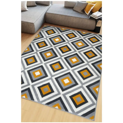 Maestro Geometric Yellow Rug | 3658 GB12 - Rugs