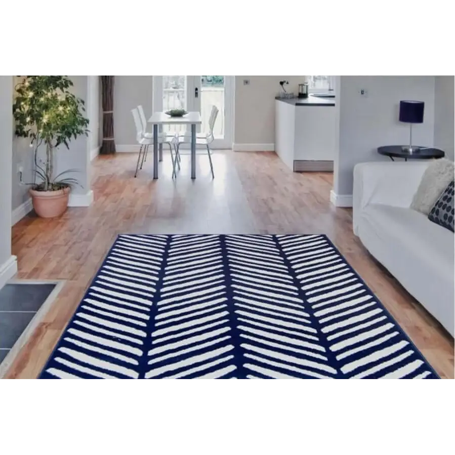 Maestro Herringbone Blue Rug - Rugs