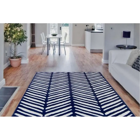 Maestro Herringbone Blue Rug - Rugs