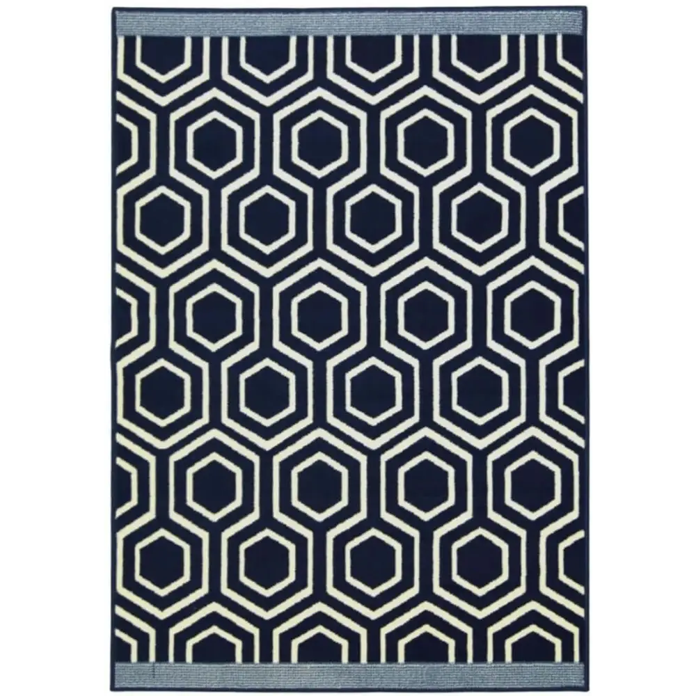 Maestro Honeycomb Navy Rug | 3035 X011 - 80X150 cm - Rugs