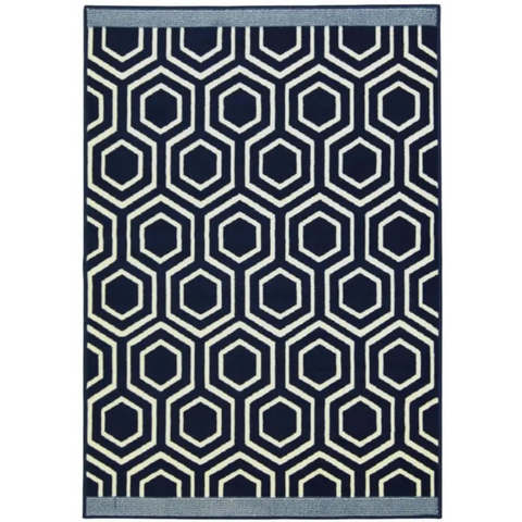 Maestro Honeycomb Navy Rug | 3035 X011 - 80X150 cm - Rugs