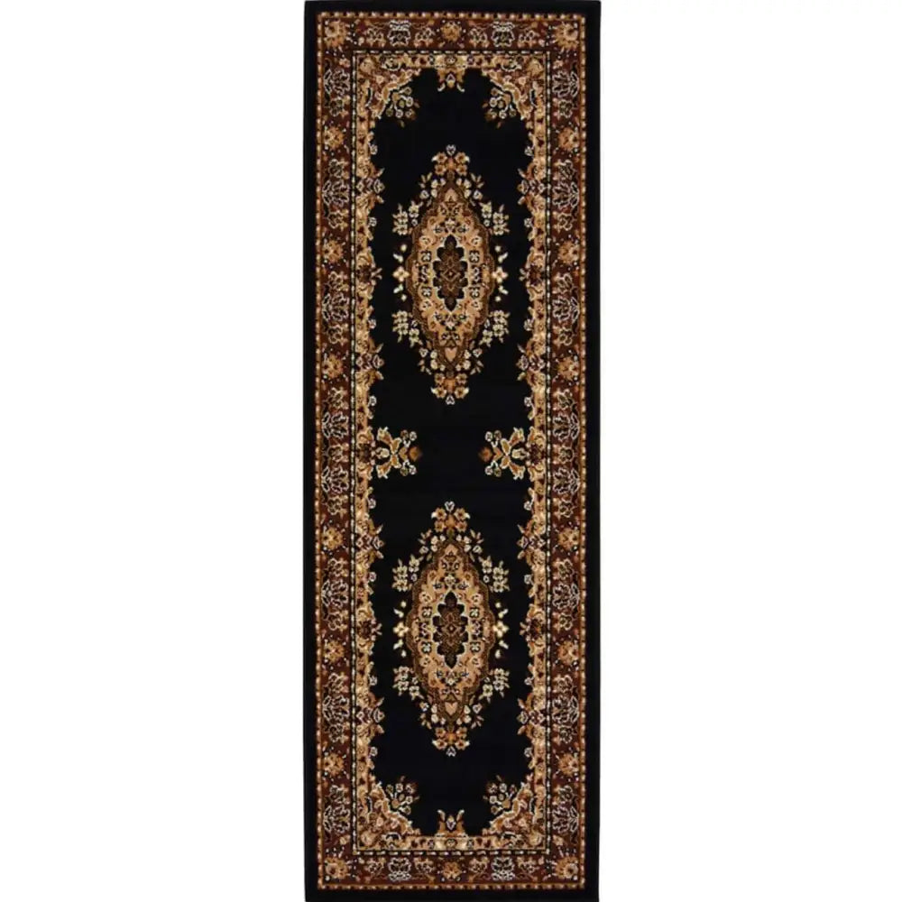 Maestro Traditional Black Rug | 4470 B11 - 67X200 cm - Rugs