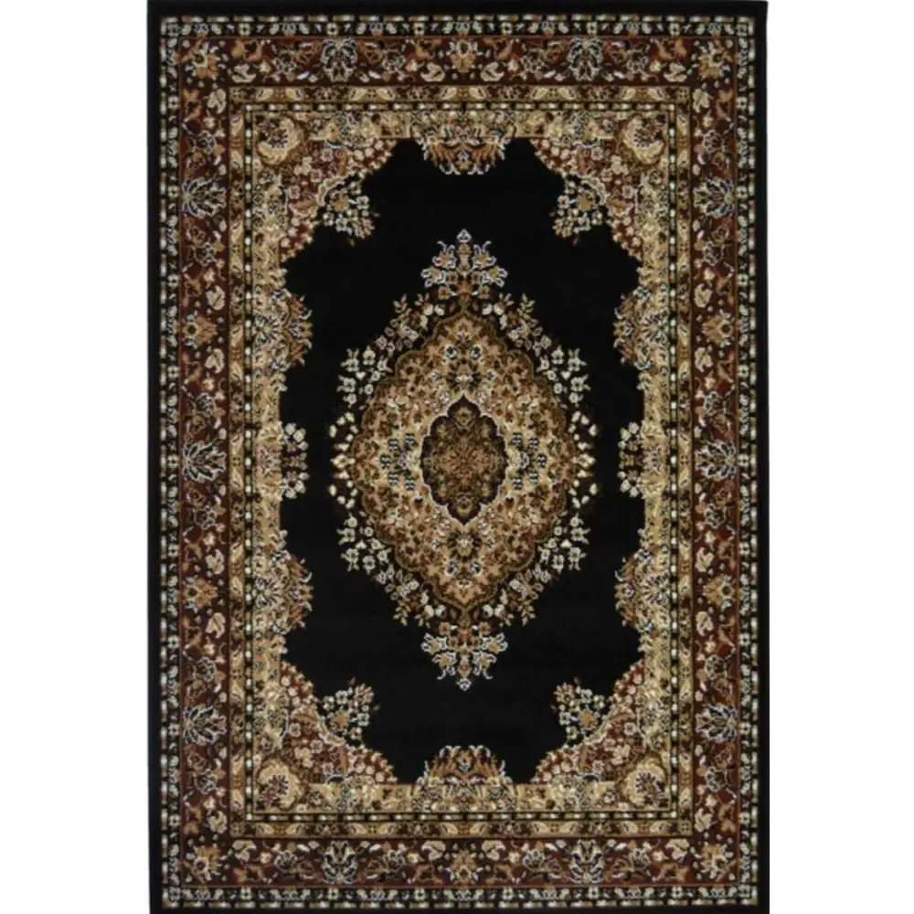 Maestro Traditional Black Rug | 4470 B11 - 80X150 cm - Rugs