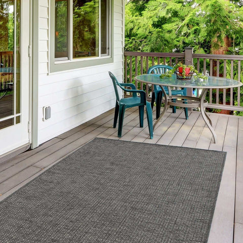 Gray woven dark grey outdoor rug made from durable material perfect for outdoor use magic outdoor rug 3610dg
