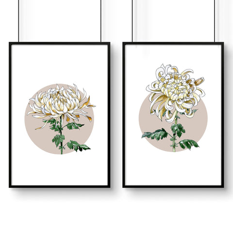 Magnolia Painting | set of 2 wall art prints