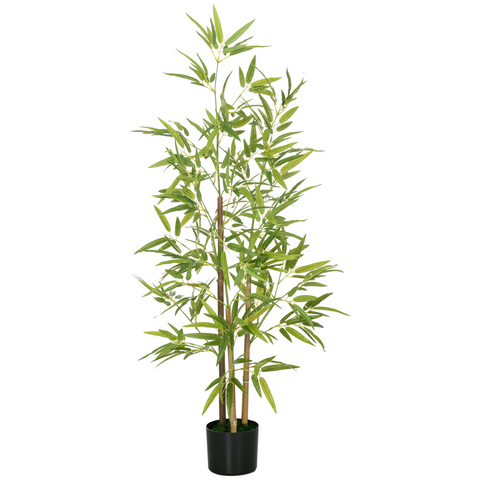 HOMCOM Artificial Plant Bamboo Artificial Tree Height 120 cm with Pot
