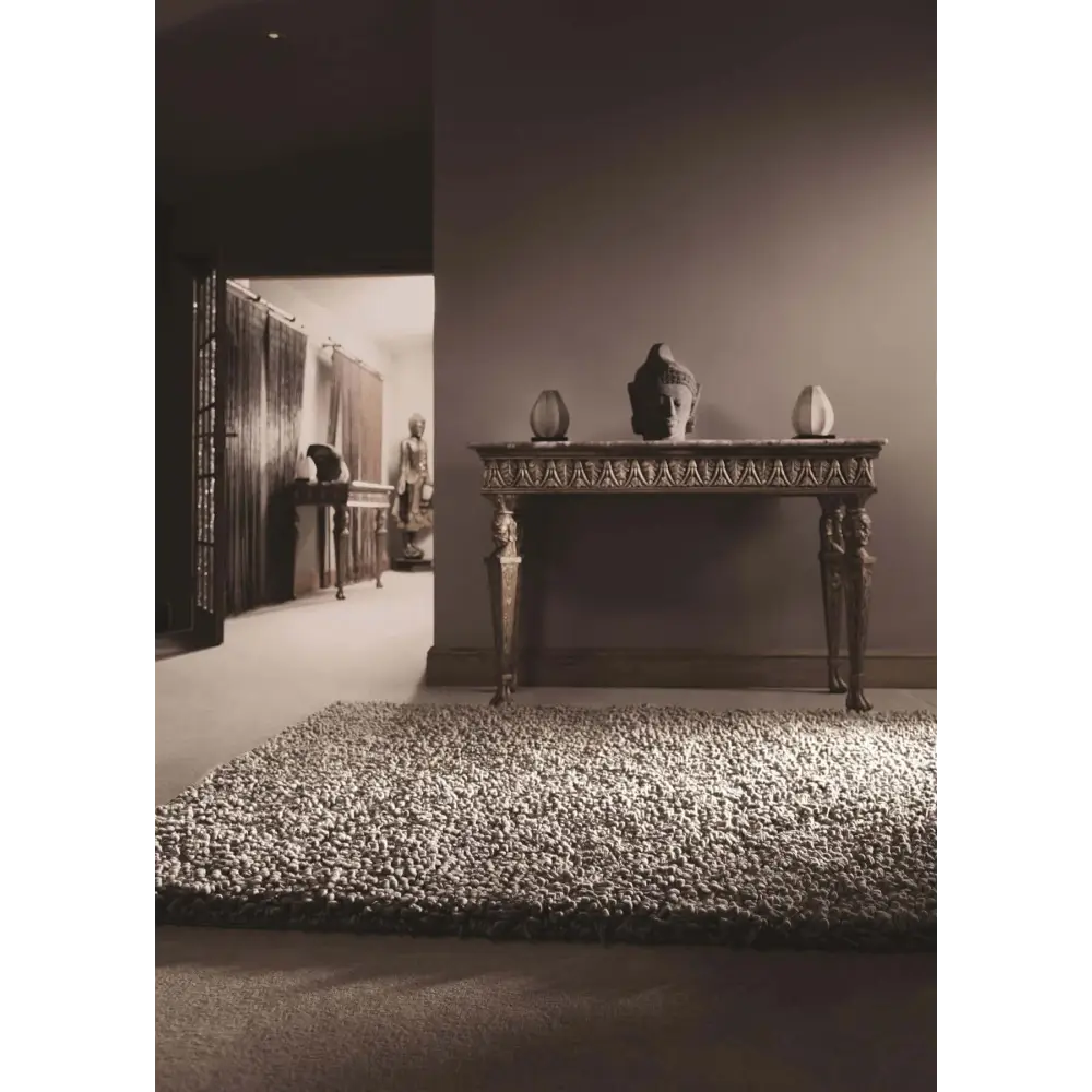 Maine Grey Shaggy Pile Wool Rug - Rugs