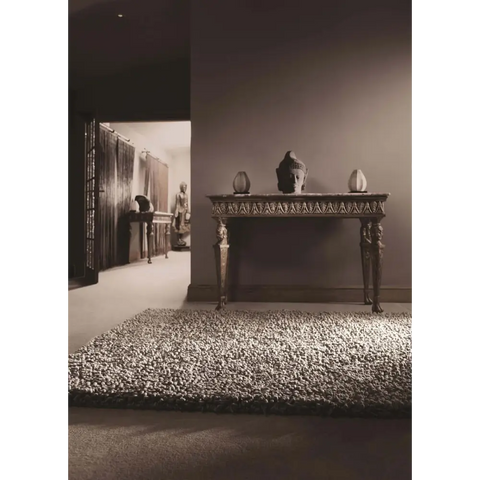 Maine Grey Shaggy Pile Wool Rug - Rugs