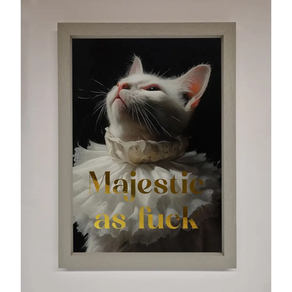 Majestic As Foil Print - A3 (29.7 x 42 cm) / Grey - Framed Print