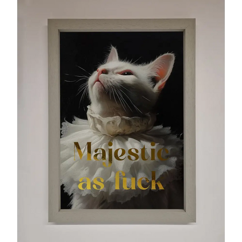Majestic As Foil Print - A3 (29.7 x 42 cm) / Grey - Framed Print