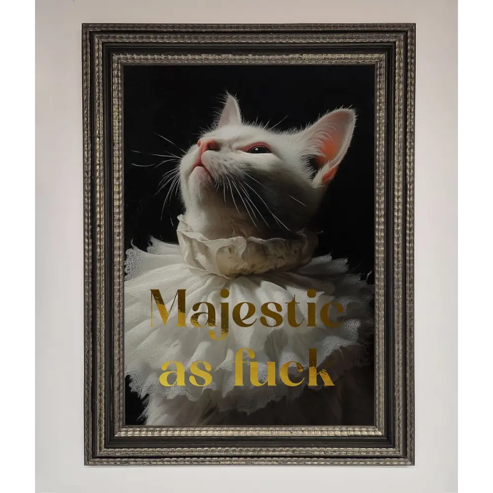 Majestic As Foil Print - A3 (29.7 x 42 cm) / Ornate Silver Black - Framed Print