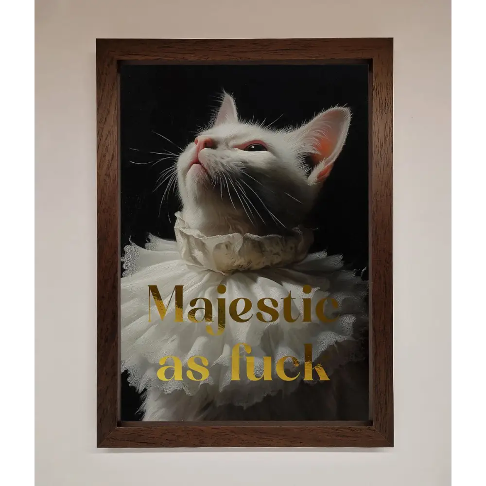 Majestic As Foil Print - A3 (29.7 x 42 cm) / Walnut - Framed Print
