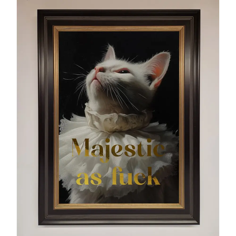 Majestic As Foil Print - B0 (100 x 141 cm) / Black Gold - Framed Print