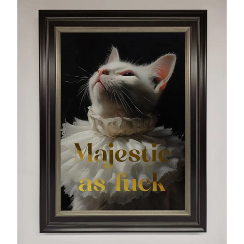 Majestic As Foil Print - B0 (100 x 141 cm) / Black Silver - Framed Print