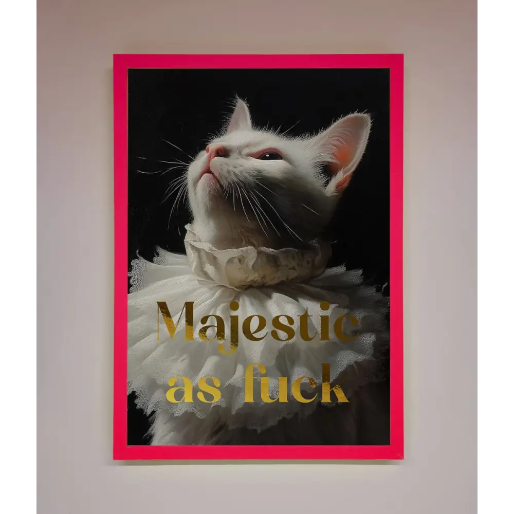 Majestic As Foil Print - B0 (100 x 141 cm) / Neon Pink - Framed Print