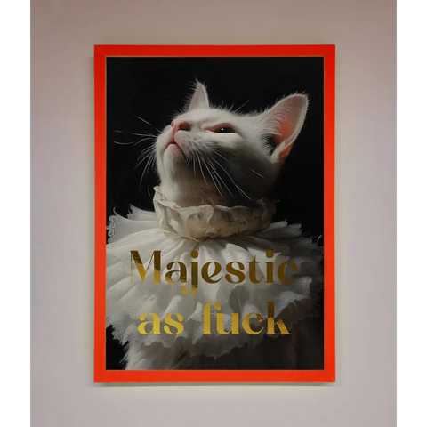 Majestic As Foil Print - B0 (100 x 141 cm) / Neon Red - Framed Print