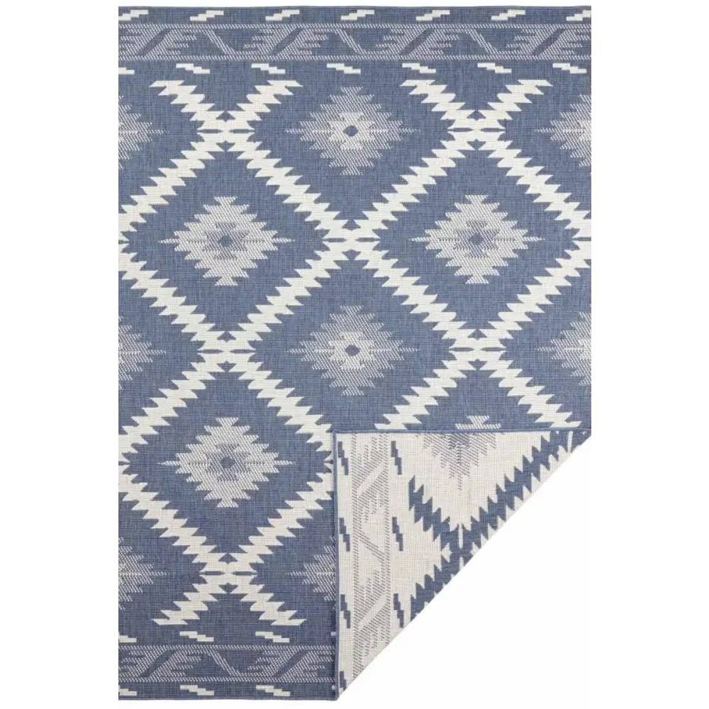Malibu Reversible Indoor-Outdoor Rug Diamond Design - 80X150 cm / Blue - Rugs