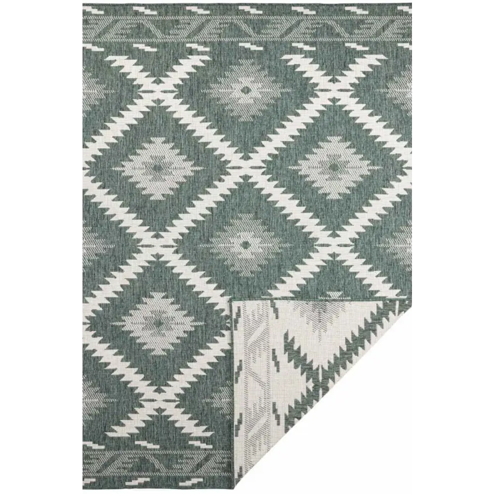 Malibu Reversible Indoor-Outdoor Rug Diamond Design - 80X150 cm / Green - Rugs