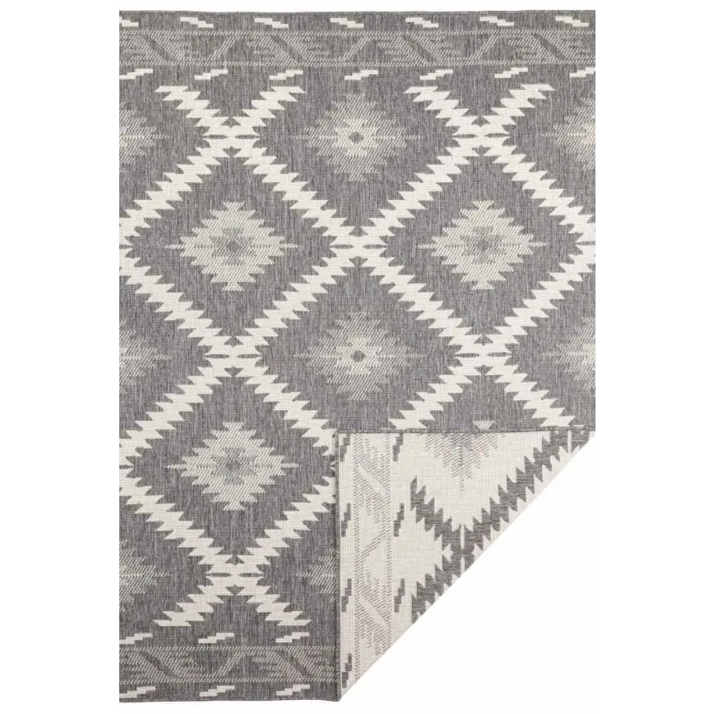 Malibu Reversible Indoor-Outdoor Rug Diamond Design - 80X150 cm / Grey - Rugs
