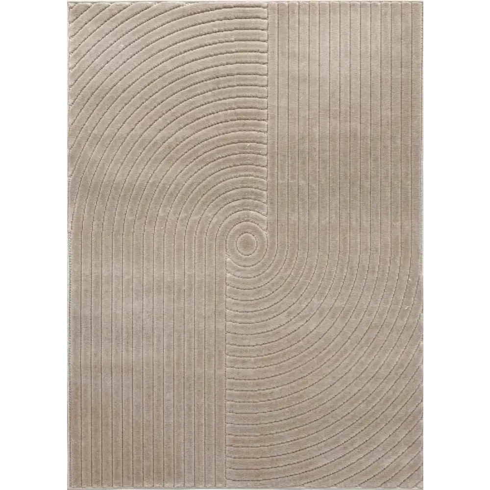 Malmo Knot Rug – Textured Striped Design - 120X170 cm / Beige - Rugs