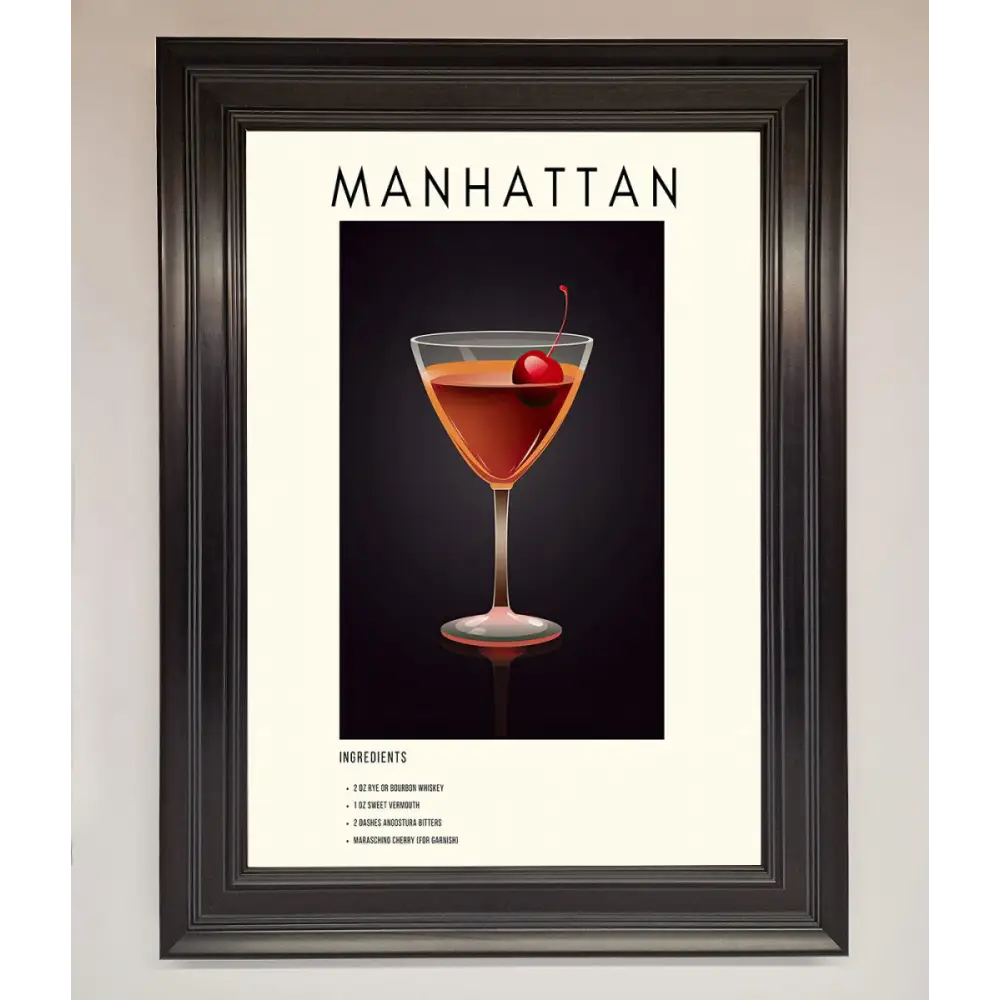 Manhattan A1 Framed Print - A1 (59.4 x 84.1 cm) / Matt Black - Framed Print