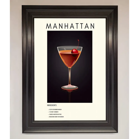 Manhattan A1 Framed Print - A1 (59.4 x 84.1 cm) / Matt Black - Framed Print