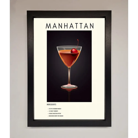 Manhattan A1 Framed Print - A3 (29.7 x 42 cm) / Black - Framed Print