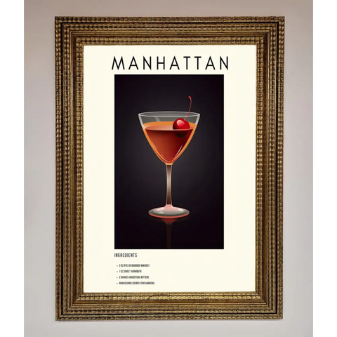 Manhattan A1 Framed Print - A3 (29.7 x 42 cm) / Ornate Gold - Framed Print