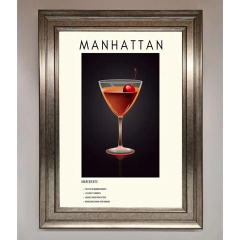 Manhattan A1 Framed Print - A3 (29.7 x 42 cm) / Silver - Framed Print