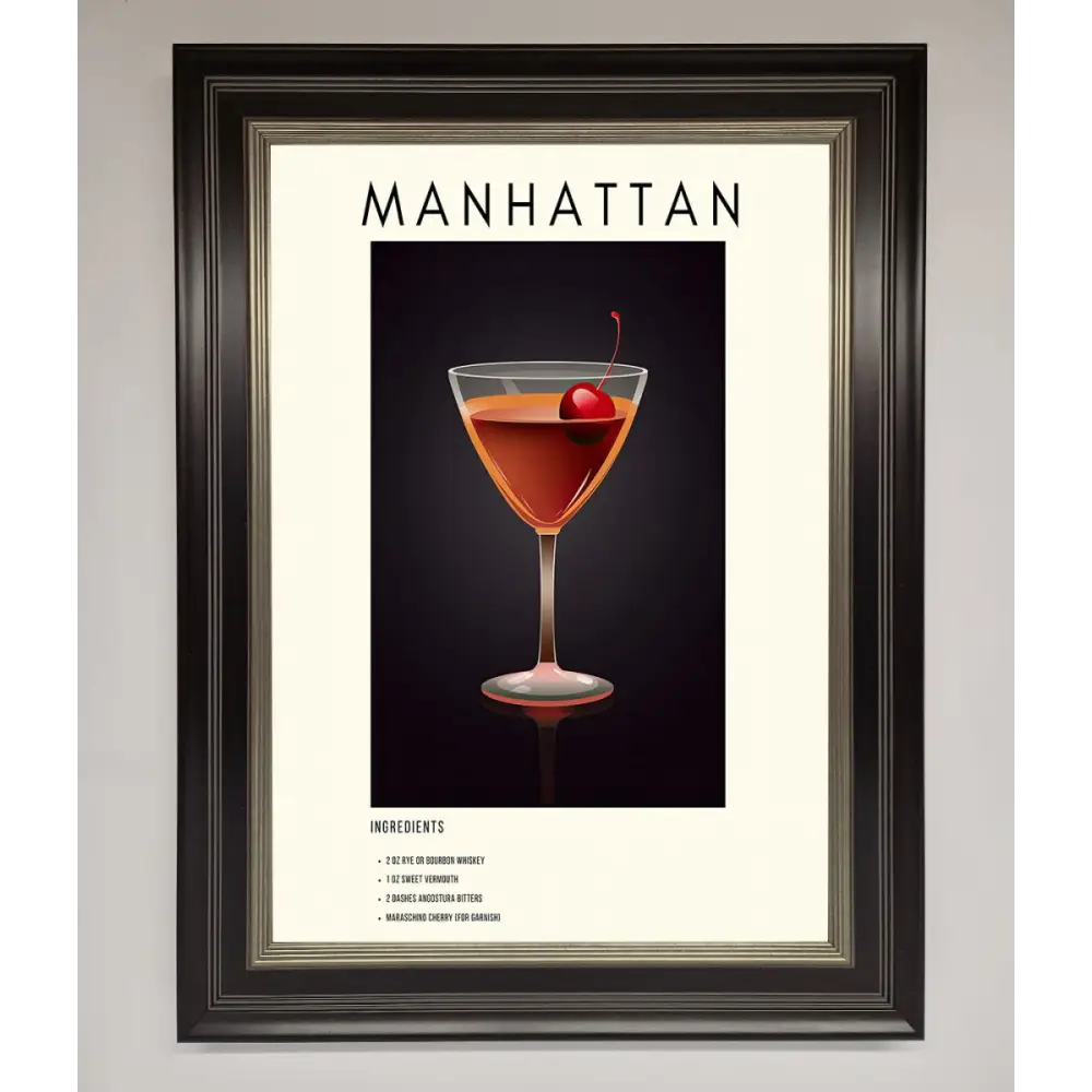 Manhattan A1 Framed Print - B0 (100 x 141 cm) / Black Silver - Framed Print