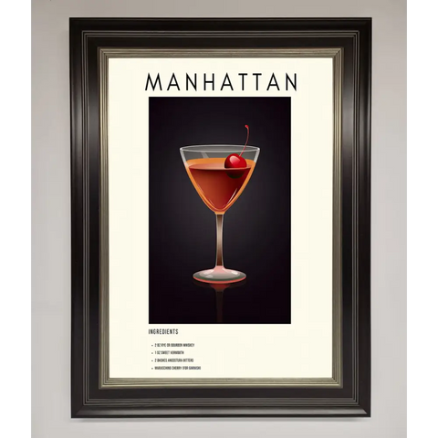 Manhattan A1 Framed Print - B0 (100 x 141 cm) / Black Silver - Framed Print