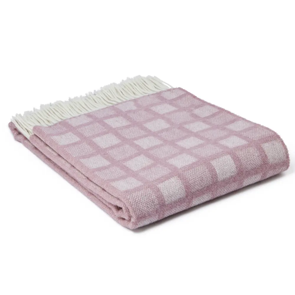 Manhattan Pure New Wool Throws - Sunken Pink - Throws & Blankets
