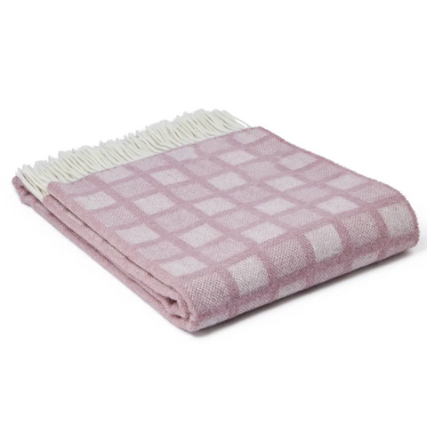 Manhattan Pure New Wool Throws - Sunken Pink - Throws & Blankets