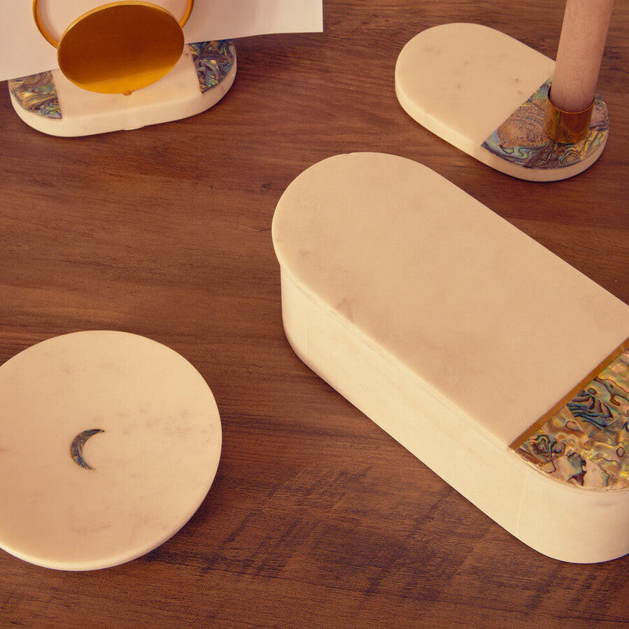 Marella White Marble Trinket Dish