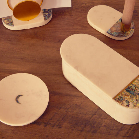 Marella White Marble Trinket Dish