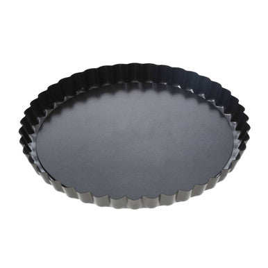 Black fluted-edge mari non stick 20xm loose base flan pan with smooth non-stick interior for easy baking