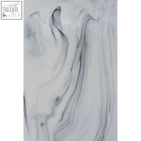 A sleek gray and white marble effect large ceramic jar with flowing marmo marble effect veining pattern