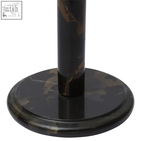 Elegant black marble kitchen roll holder with sleek polished finish and subtle gold veining for marble kitchen style