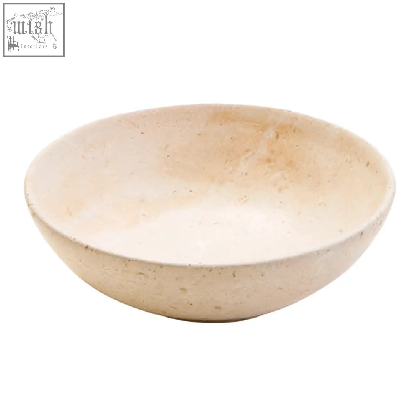 Beige stone marmore cream marble bowl with smooth textured surface and rounded edges perfect for serving