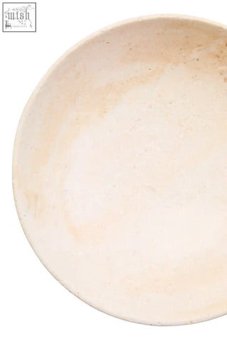 Cream-colored ceramic marmore cream marble bowl with smooth slightly textured surface and subtle speckles
