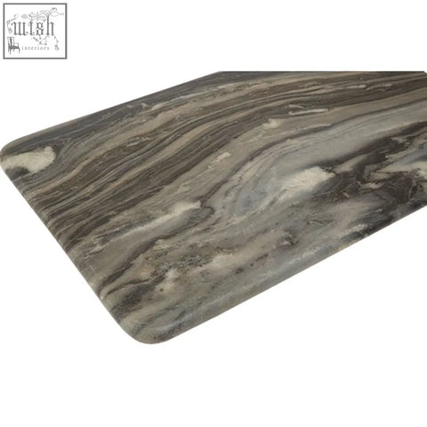 Marmore rectangular black marble chopping and serving board with gray and white marbled smooth textured surface