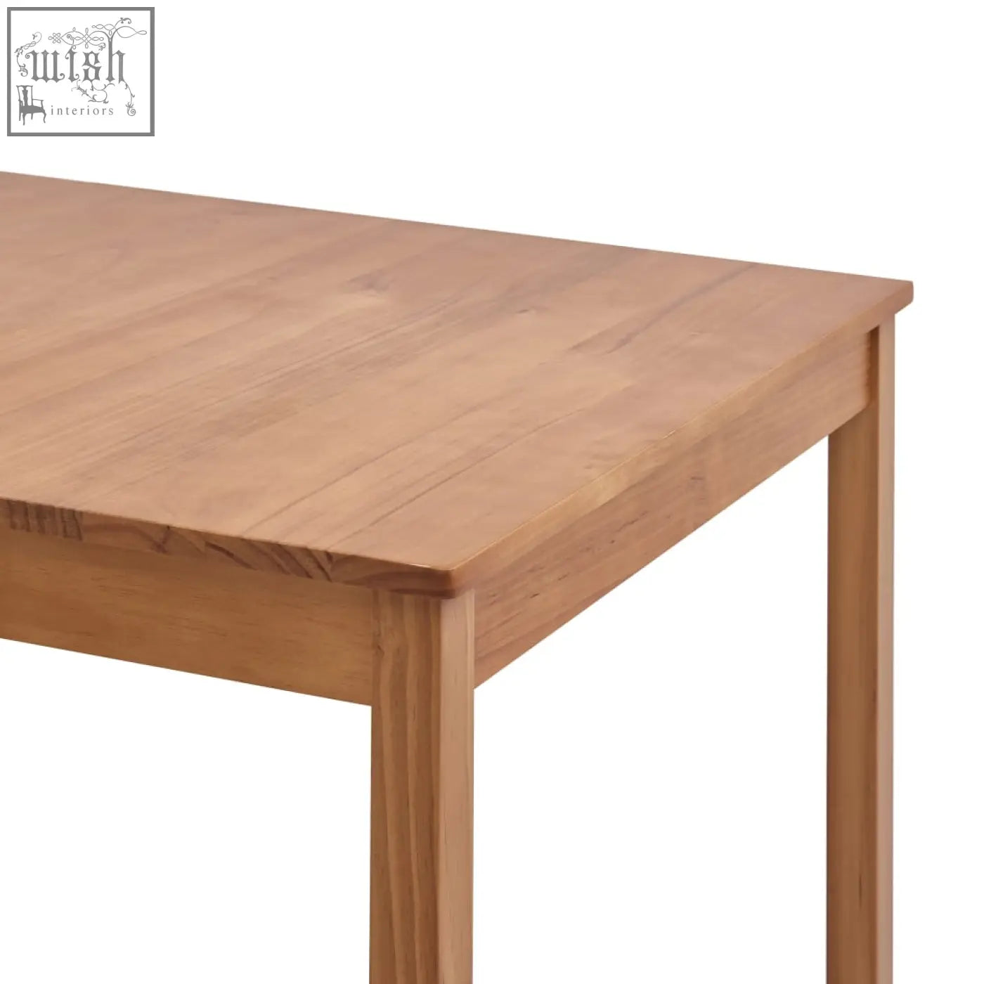 Maro pinewood 180cm light brown wooden dining table with natural wood grain and minimalist style rectangular legs
