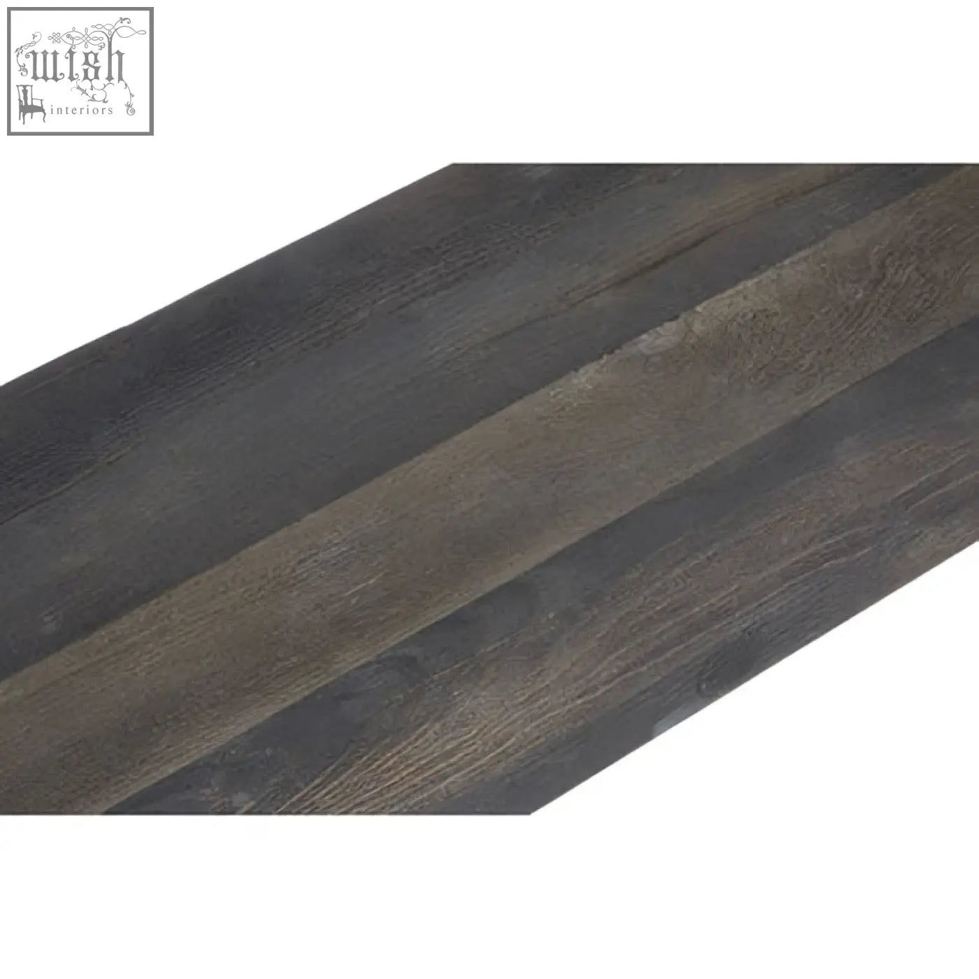 Dark gray faux oak wood bench with rustic weathered texture and subtle grain patterns for a cozy wood bench look