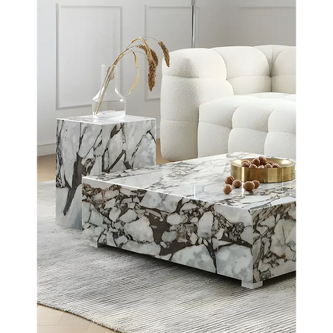 Matteo Square Coffee Table Marble White