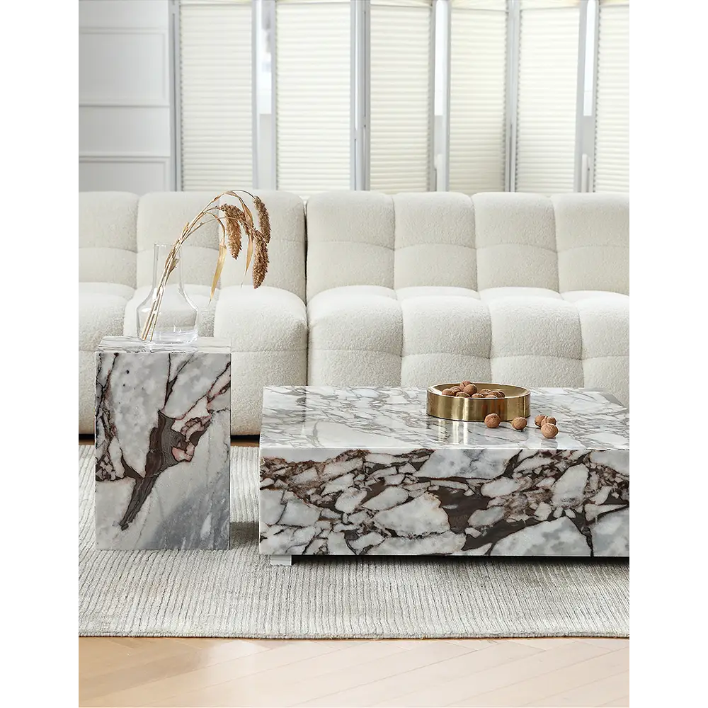 Matteo Square Coffee Table Marble White