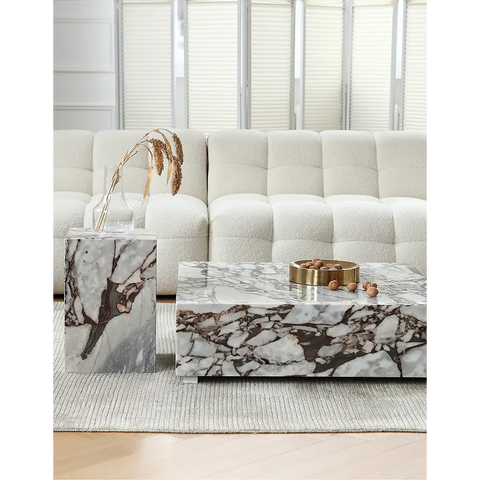 Matteo Square Coffee Table Marble White