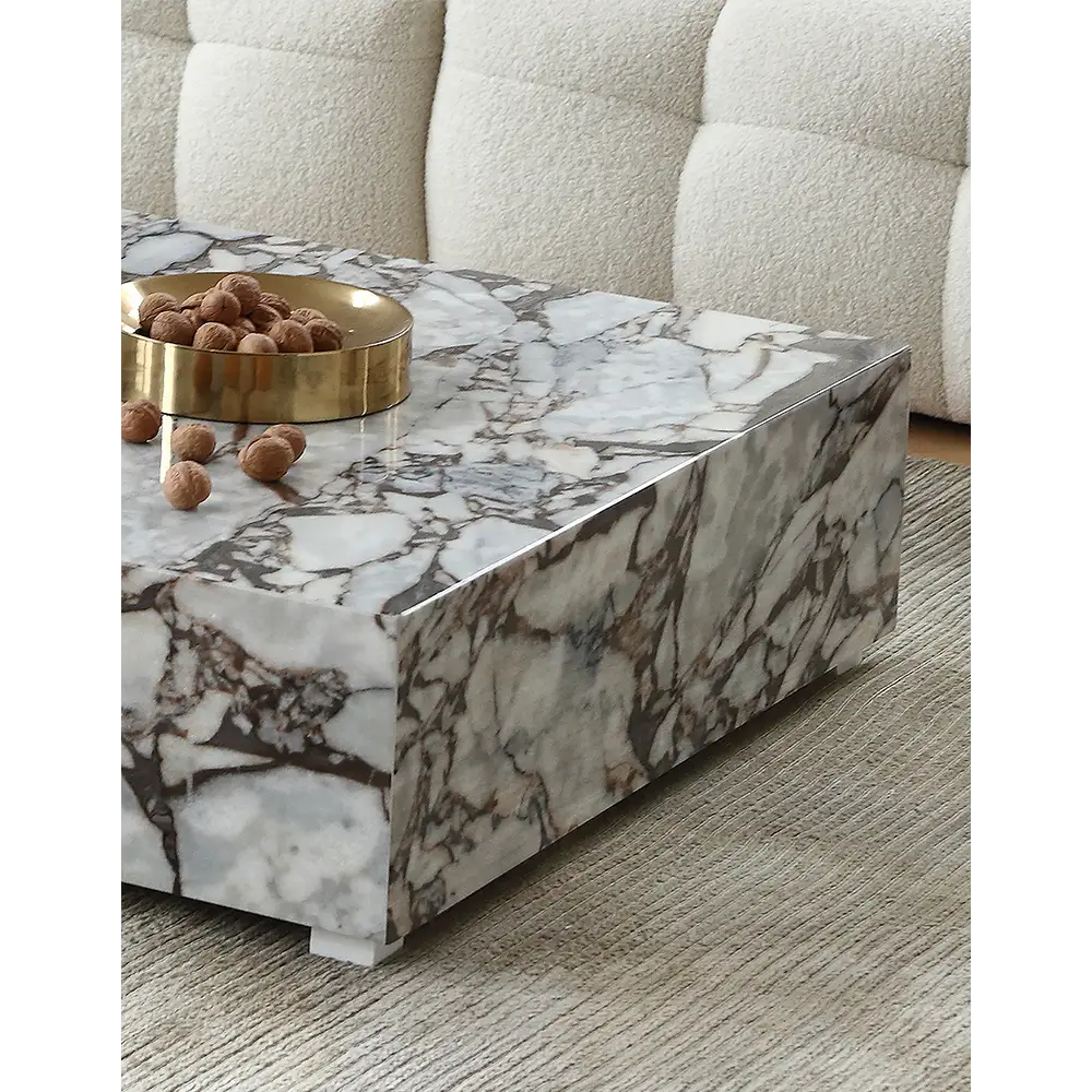 Matteo Square Coffee Table Marble White